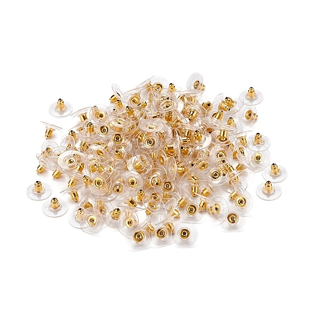 100 Pairs Brass Bullet Clutch Earring Backs KK-YW0001-32-1
