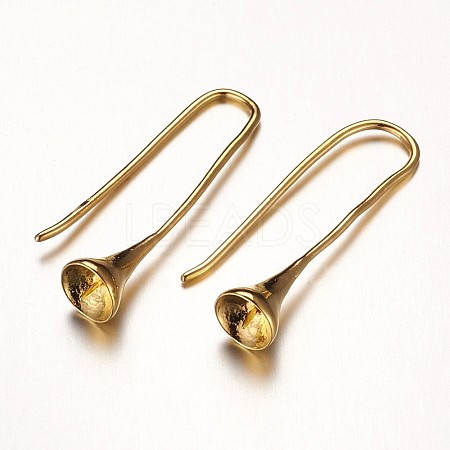 Brass Earring Hooks X-KK-D526-46-1