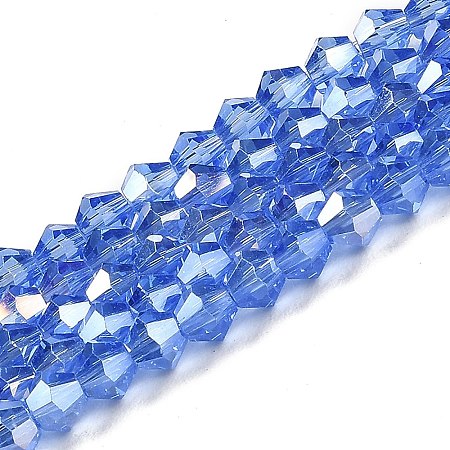 Transparent Electroplate Glass Beads Strands GLAA-F029-3mm-A07-1