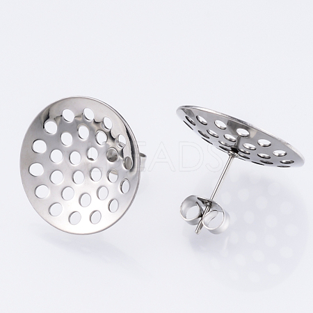 Non-Tarnish 304 Stainless Steel Stud Earring Findings X-STAS-Q231-03C-A-1