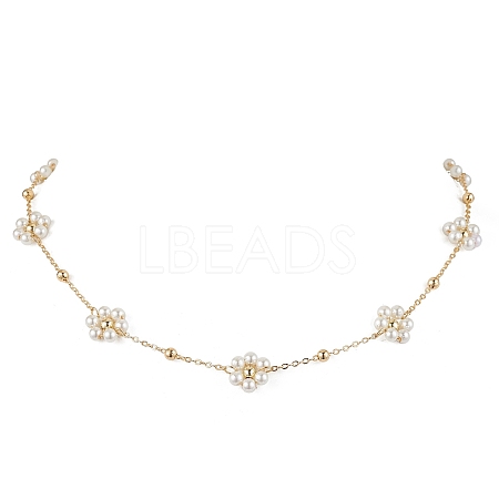 Imitated Pearl Acrylic Beads Necklace NJEW-JN04938-1