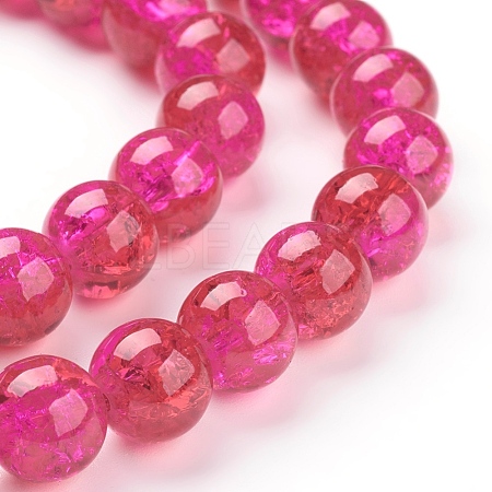 Crackle Glass Beads Strands X-CCG-Q002-10mm-08-1