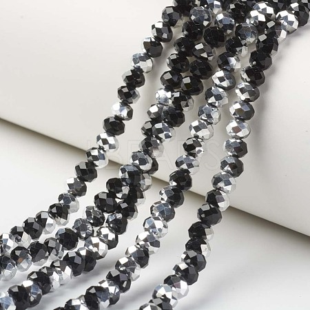Electroplate Transparent Glass Beads Strands X-EGLA-A034-T8mm-M01-1