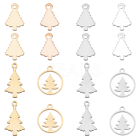   16Pcs 8 Style 304 Stainless Steel Charms STAS-PH0004-16-1