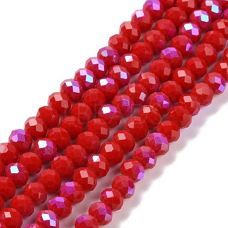 Electroplate Opaque Solid Color Glass Beads Strands X1-EGLA-A034-P4mm-L04-1
