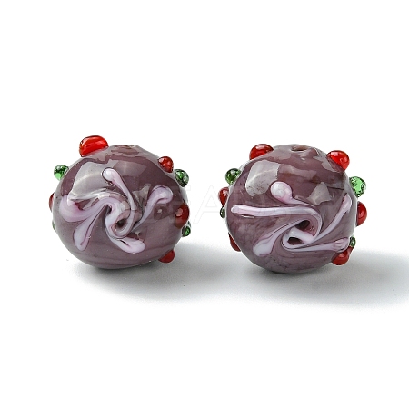 Handmade Bumpy Lampwork Beads FOIL-B001-08F-1