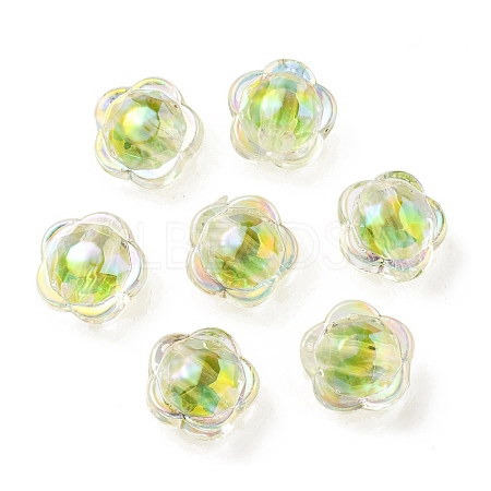 UV Plating Rainbow Iridescent Acrylic Beads OACR-A014-03G-1