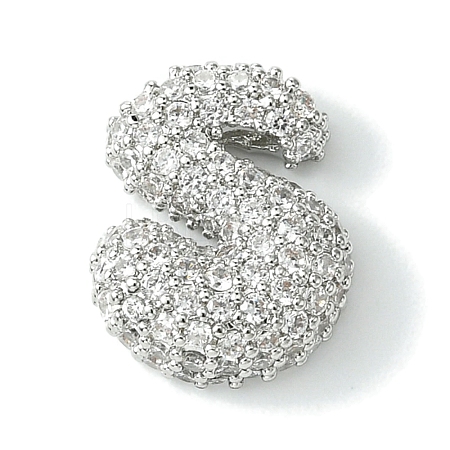 Rack Plating Brass Clear Cubic Zirconia Pendants KK-S378-01P-S-1