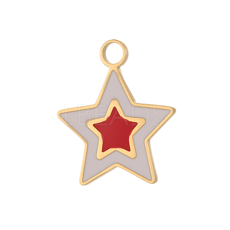 304 Stainless Steel Enamel Pendants STAS-OY013-60G-1