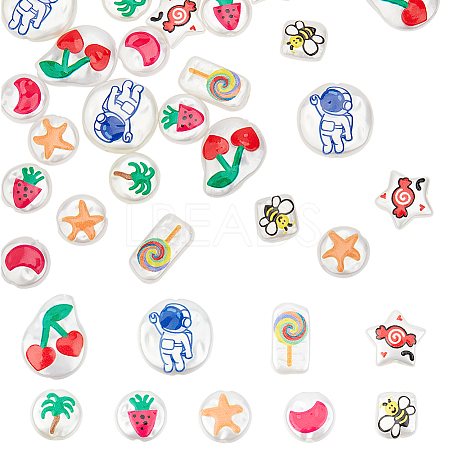 27Pcs 9 Style 3D Printed ABS Plastic Imitation Pearl Beads KY-NB0001-56-1