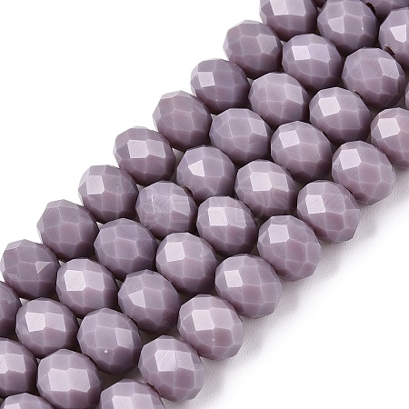 Opaque Solid Color Imitation Jade Glass Beads Strands EGLA-A044-P8mm-D13-1