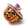 Halloween Brass Enamel European Beads X1-KK-A203-04B-G-2