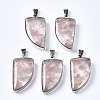 Natural Rose Quartz Pendants G-T128-05D-1