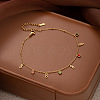 304 Stainless Steel Pave Colorful Cubic Zirconia Charm Anklets for Women FS-WG43DDA-07-1