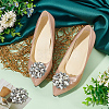 4Pcs Flower Alloy with Glass Rhinestone Shoe Buckle Clips AJEW-FG0003-64D-4