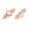 Brass Pave Faceted Glass Connector Charms FIND-T070-03F-2