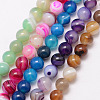 Natural Striped Agate/Banded Agate Bead Strands G-K166-13-6mm-1