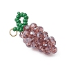 Handmade Glass Beaded Grape Pendants PALLOY-MZ00489-4