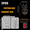 2Pcs 2 Styles PET Hollow Out Drawing Painting Stencils DIY-WH0394-0322-2