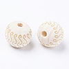 Unfinished Natural Wood European Beads WOOD-S057-019B-2
