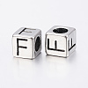 304 Stainless Steel Large Hole Letter European Beads LS-STAS-H428-01AS-F-2