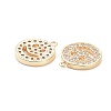 Brass Micro Pave Clear Cubic Zirconia Charms Pendants ZIRC-K086-26G-2