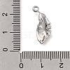 Brass Micro Pave Clear Cubic Zirconia Charms KK-CBA15EE-06P-3