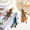 3Pcs Polyester & Brass & Alloy Enamel Pendant Decorations HJEW-GA00086-4