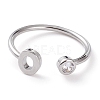 Brass Micro Pave Clear Cubic Zirconia Cuff Rings RJEW-Z005-O-P-1