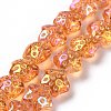 Transparent Electroplate Glass Beads Strands GLAA-C025-01J-1