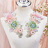 Polyester with Rhinestone  Clothing Patches DIY-WH20010-31-4