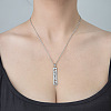201 Stainless Steel Hollow Triangle & Human Pendant Necklace NJEW-OY001-98-2