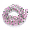 Spray Painted Glass Beads Strands GGLA-S058-001D-01-2