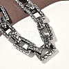 304 Stainless Steel Link Chain Bracelets for Men Women BJEW-D385-05AS-2