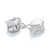 Brass Clear Cubic Zirconia Charms ZIRC-G170-13P-2