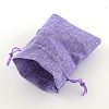 Polyester Imitation Burlap Packing Pouches Drawstring Bags ABAG-R004-14x10cm-08-2