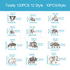 Craftdady 120Pcs 12 Style Tibetan Style Alloy Pendants TIBEP-CD0001-04-14