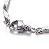 Tarnish Resistant Unisex 304 Stainless Steel Bar Link Chain Bracelets BJEW-L637-38A-P-3