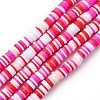 Handmade Polymer Clay Beads Strands CLAY-R089-6mm-T02B-10-1