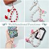  2Pcs 2 Colors Plastic & Handmade Polymer Clay Glass Rhinestone Beads Moblie Straps MOBA-NB0001-02-5