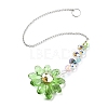 Glass Flower Hanging Suncatchers HJEW-C009-01B-2