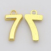 Rack Plated Zinc Alloy Number Charms X-PALLOY-A062-7G-NR-1