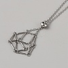 304 Stainless Steel Braided Adjusting Chain Macrame Pouch Empty Stone Holder for Pendant Necklaces Making NJEW-WH0025-01A-P-2