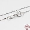 Anti-Tarnish Rhodium Plated 925 Sterling Silver Coreana Chain Necklaces STER-M086-17A-1