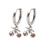 Brass Cubic Zirconia Hoop Earrings EJEW-Q015-01P-B-2