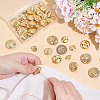 40Pcs 4 Styles 1-Hole Brass Buttons BUTT-AR0001-21-3