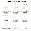 SUPERFINDINGS 96Pcs 12 Style Brass Earring Hooks KK-FH0004-41-6