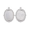 Tibetan Style Oval Alloy Pendant Cabochon Settings X-TIBEP-Q054-44P-RS-1