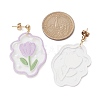 6 Pair 6 Style Acrylic Flower Dangle Stud Earrings EJEW-JE05471-3
