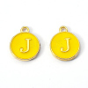 Golden Plated Alloy Enamel Charms ENAM-S118-09J-2
